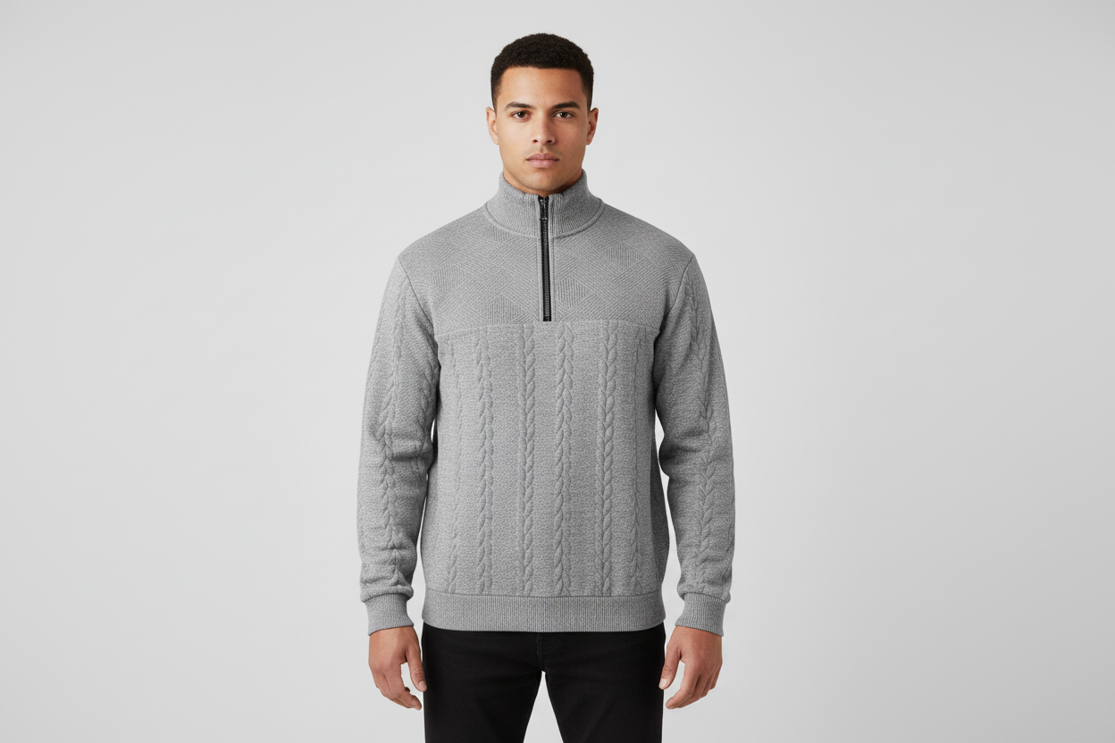 Luxury Quarter Zip Fleece Sweater - Luxivelle