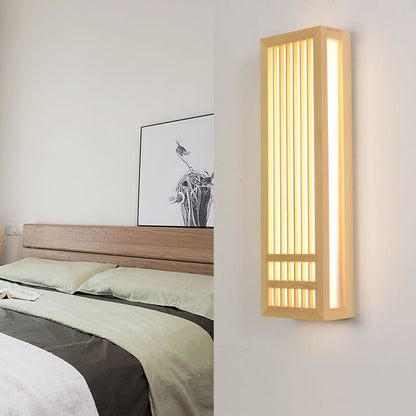 Simple Natural Wood LED Wall Light