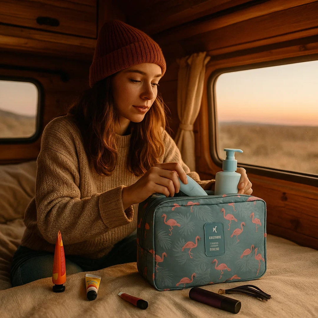 Compact Travel Toiletry Bag with Water-Resistant Design