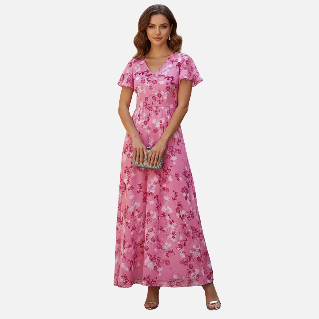 Women's Maxi Dress Floral Pleated