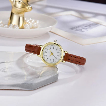 Classic Round Women's Watch with Gold Finish