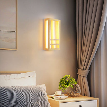 Simple Natural Wood LED Wall Light