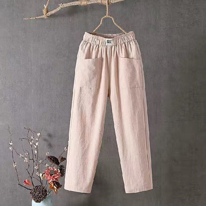 Variant image for Emma White Linen Pants | Women's Casual Trousers-41