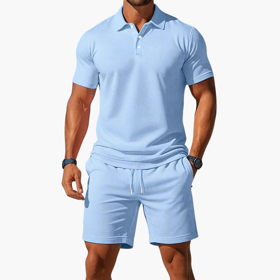 Men's Classic Cotton Polo Shirt and Shorts Set - Luxivelle