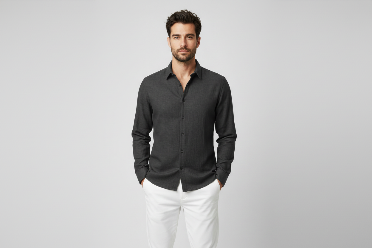 Relaxed Fit Men's Casual Button Down Shirt - Luxivelle