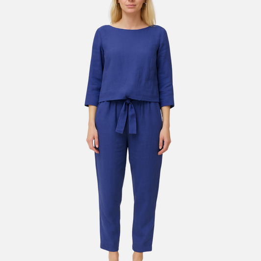Women's Linen Co-ord Set - Breathable Summer Top & Trousers