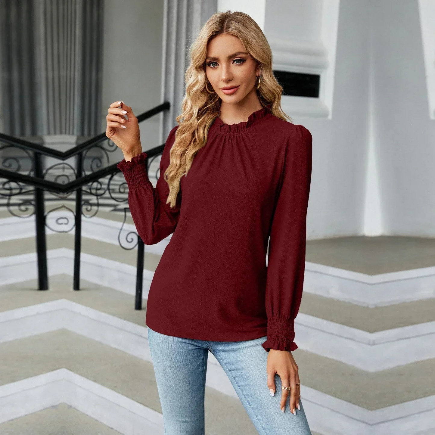 Chic Ruffled Blouse for Ladies - Luxivelle
