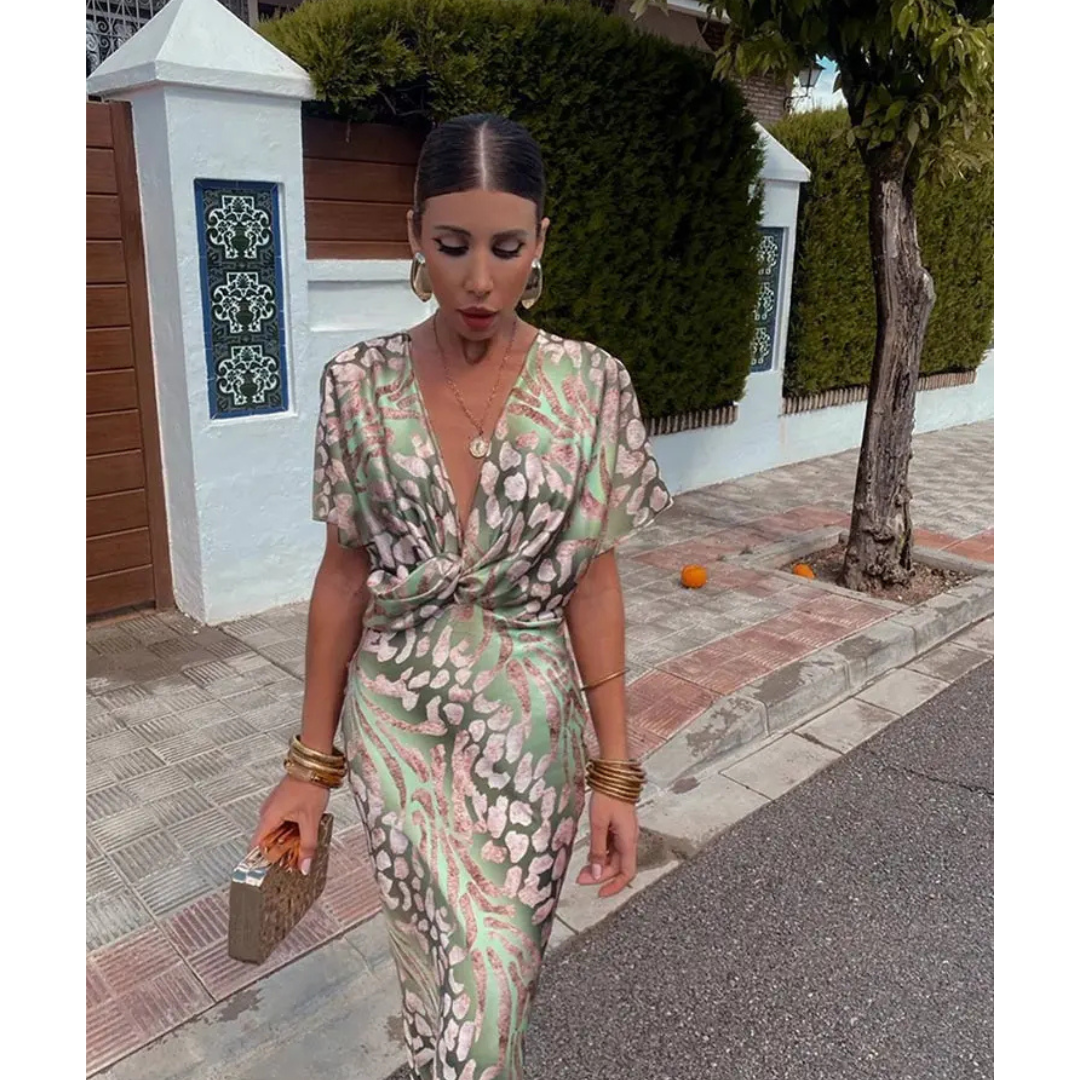 Cosima | Women's V Neck Summer Dress for Wedding Guests and Cocktail Events 2