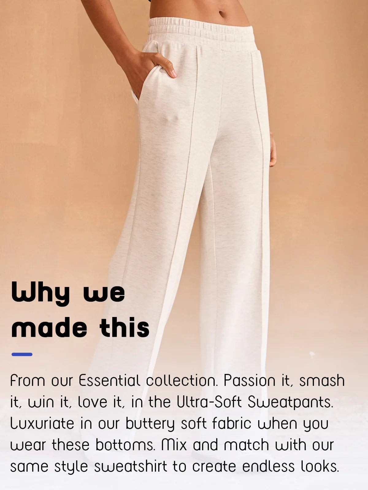 Comfortable Elastic Waist Wide Leg Trousers