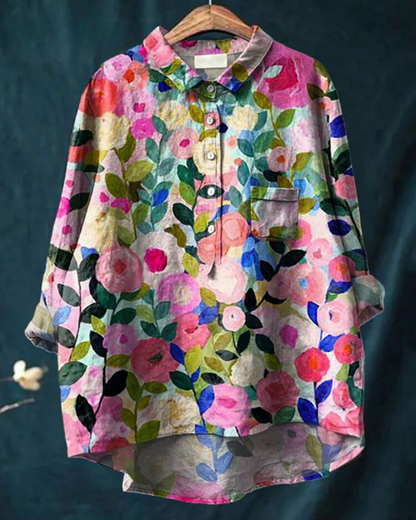 Pretty Flower Women's Blouse - Luxivelle