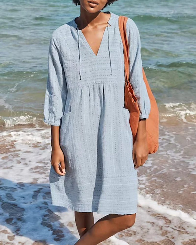 Ladies' Classic V Neck Dress - Luxivelle