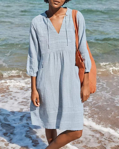 Ladies' Classic V Neck Dress - Luxivelle