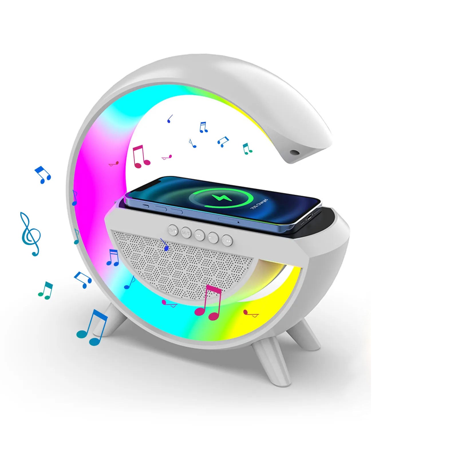 Smart Clock Radio with LED Light and Wireless Charging - Luxivelle