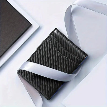 Secure Slim Travel Wallet – Black Leather Fold for Men