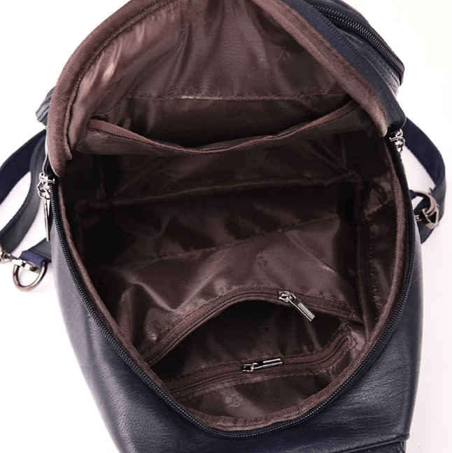 Secure Women's Leather Rucksack - Soft Genuine Sheepskin Backpack