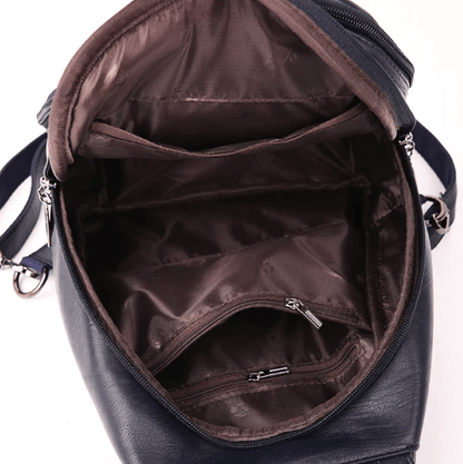 Secure Women's Leather Rucksack - Soft Genuine Sheepskin Backpack