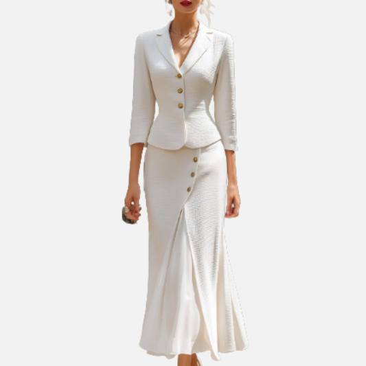 Women’s Elegant Blazer and Midi Skirt Set