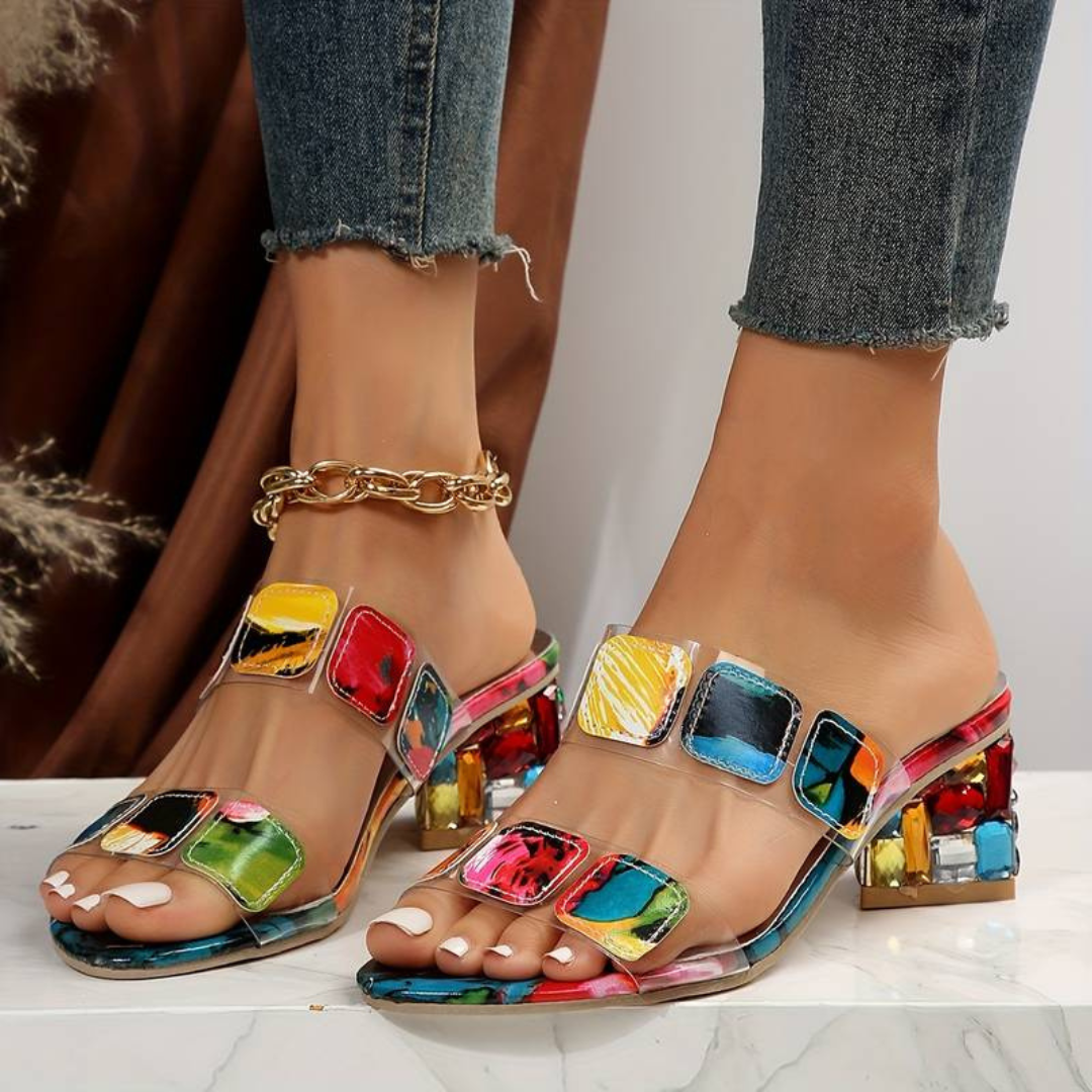 Synthetic Leather High Heel Summer Sandals