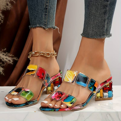 Synthetic Leather High Heel Summer Sandals