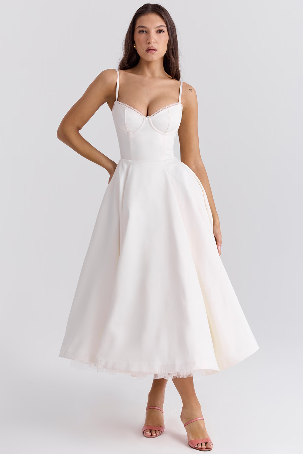 Kayla | Gorgeous Shiny Waisted Midi Dress