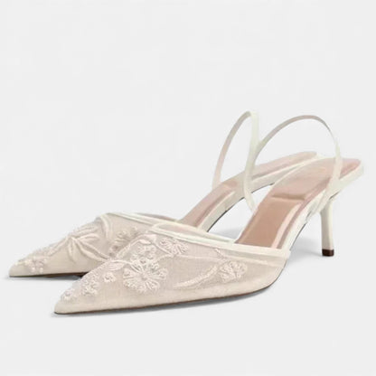Ladies Elegant Lace High Heel Shoes