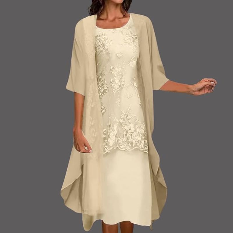 Classic Ladies Round Neckline Dress