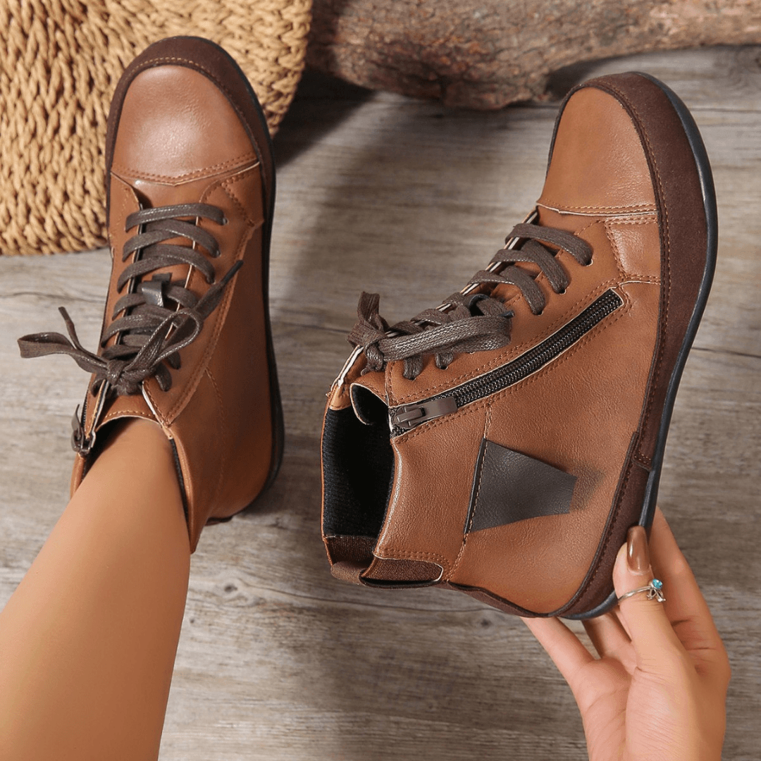 Luminous | Black Lace-Up Ankle Boots for Women 6