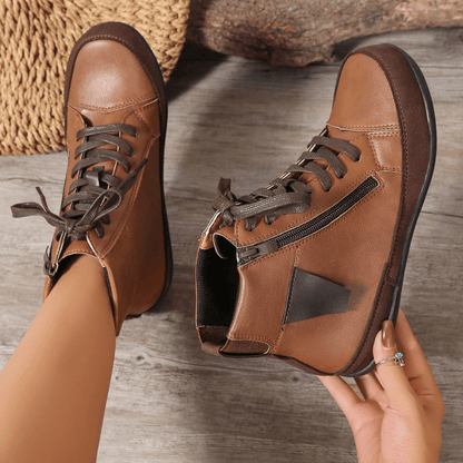 Luminous | Black Lace-Up Ankle Boots for Women 6