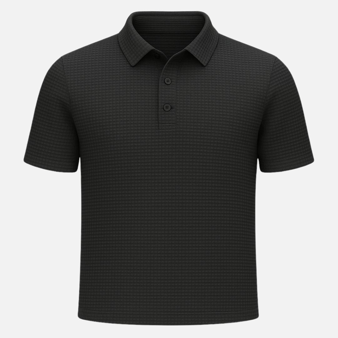 Men’s Waffle Short Sleeve Polo Shirt