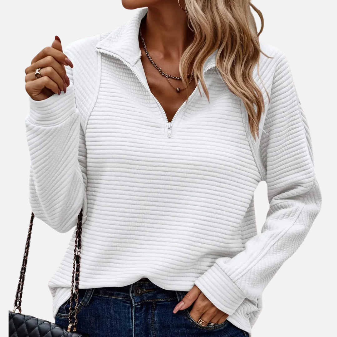 Eliana | Women's Ribbed Quarter-Zip Sweater