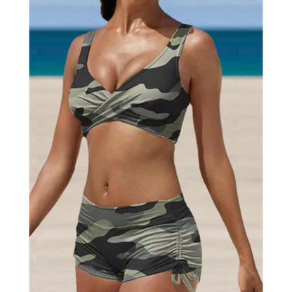 Tropical Bliss | Women's Swimwear Bikini with Adjustable Straps and V-Neckline 1