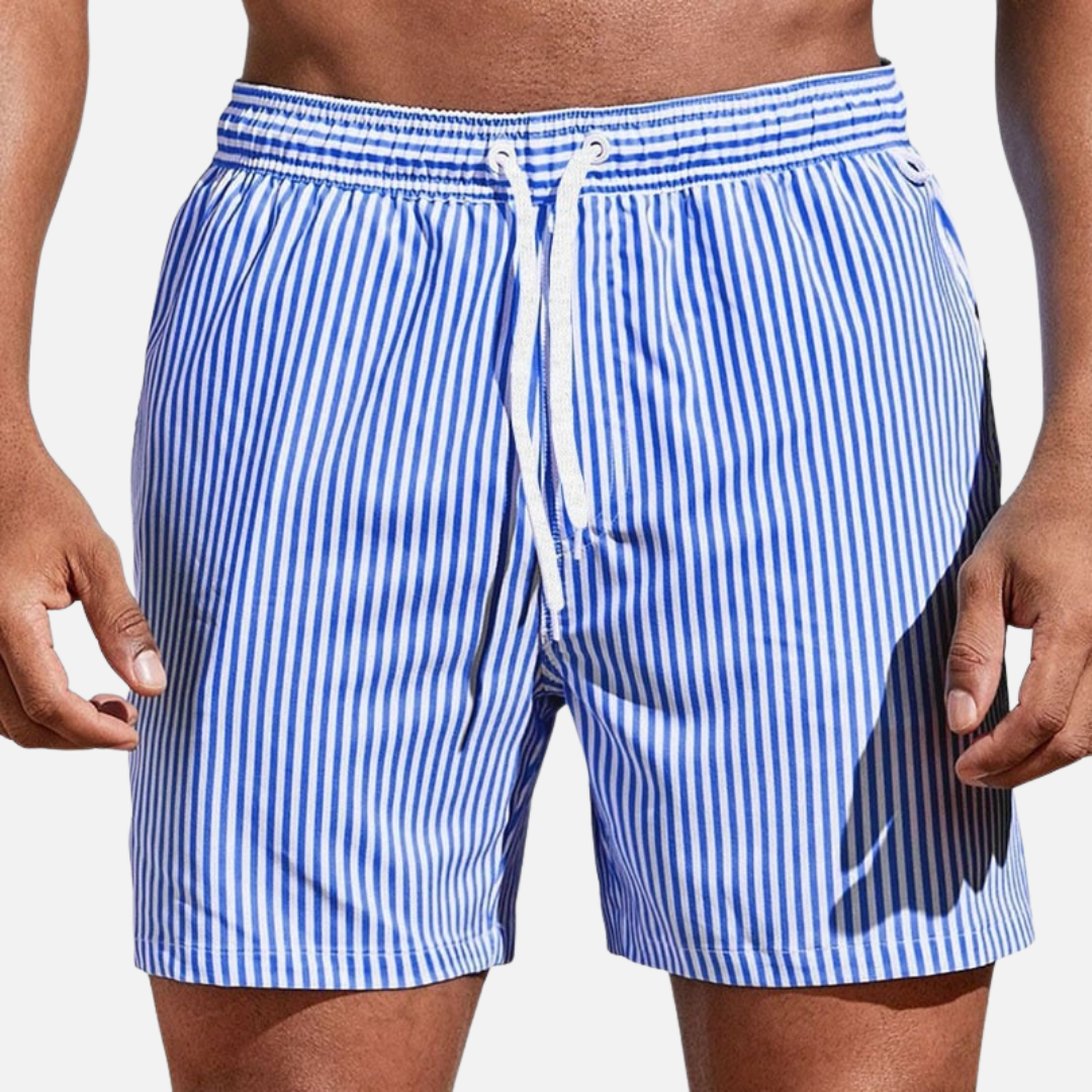 Men’s Striped Swim Shorts Quick Dry