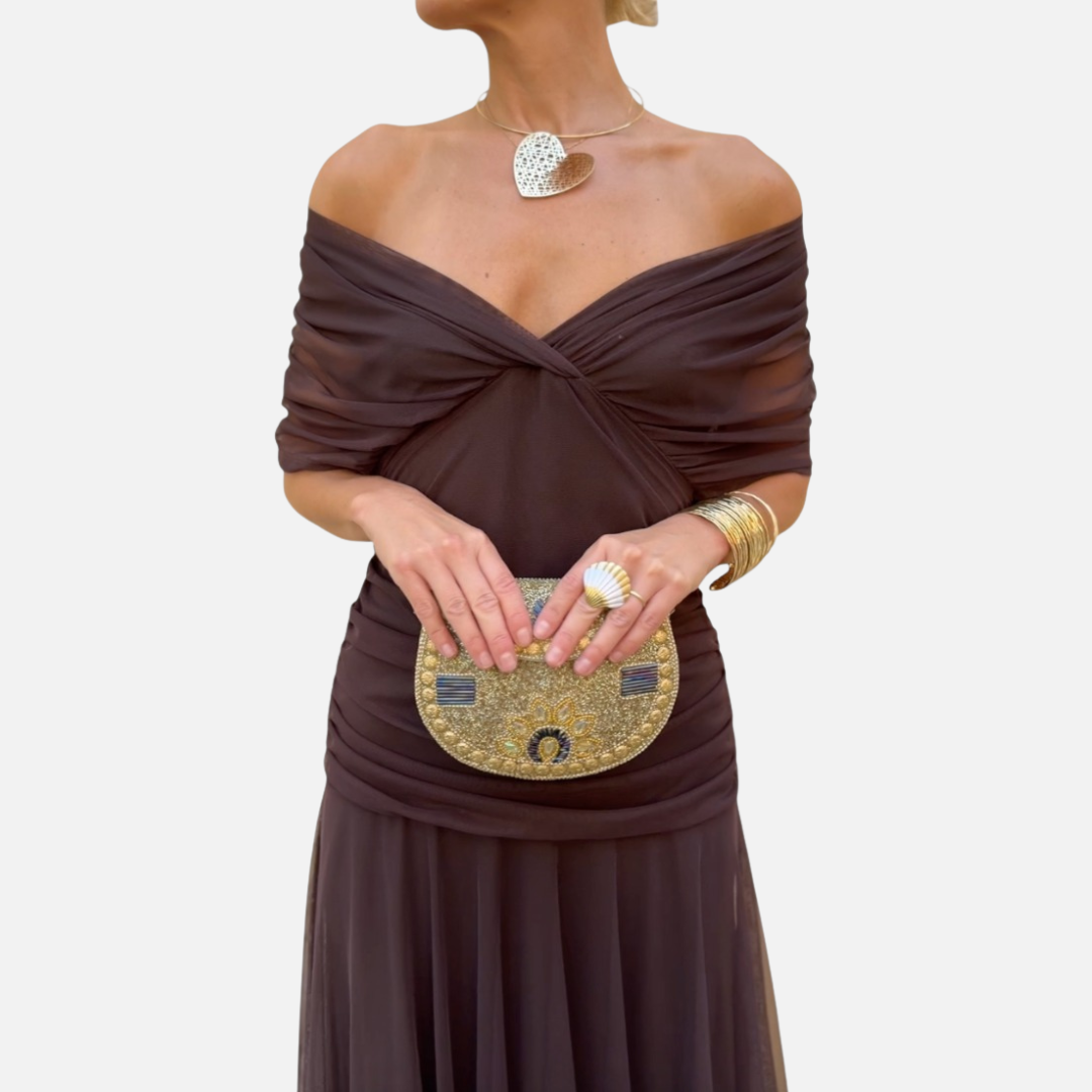 Rosie | Off-Shoulder Pleated Dress