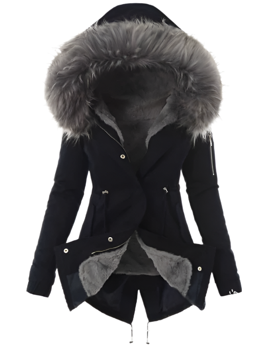 Warm Ladies Tailored Winter Parka Coat - Luxivelle