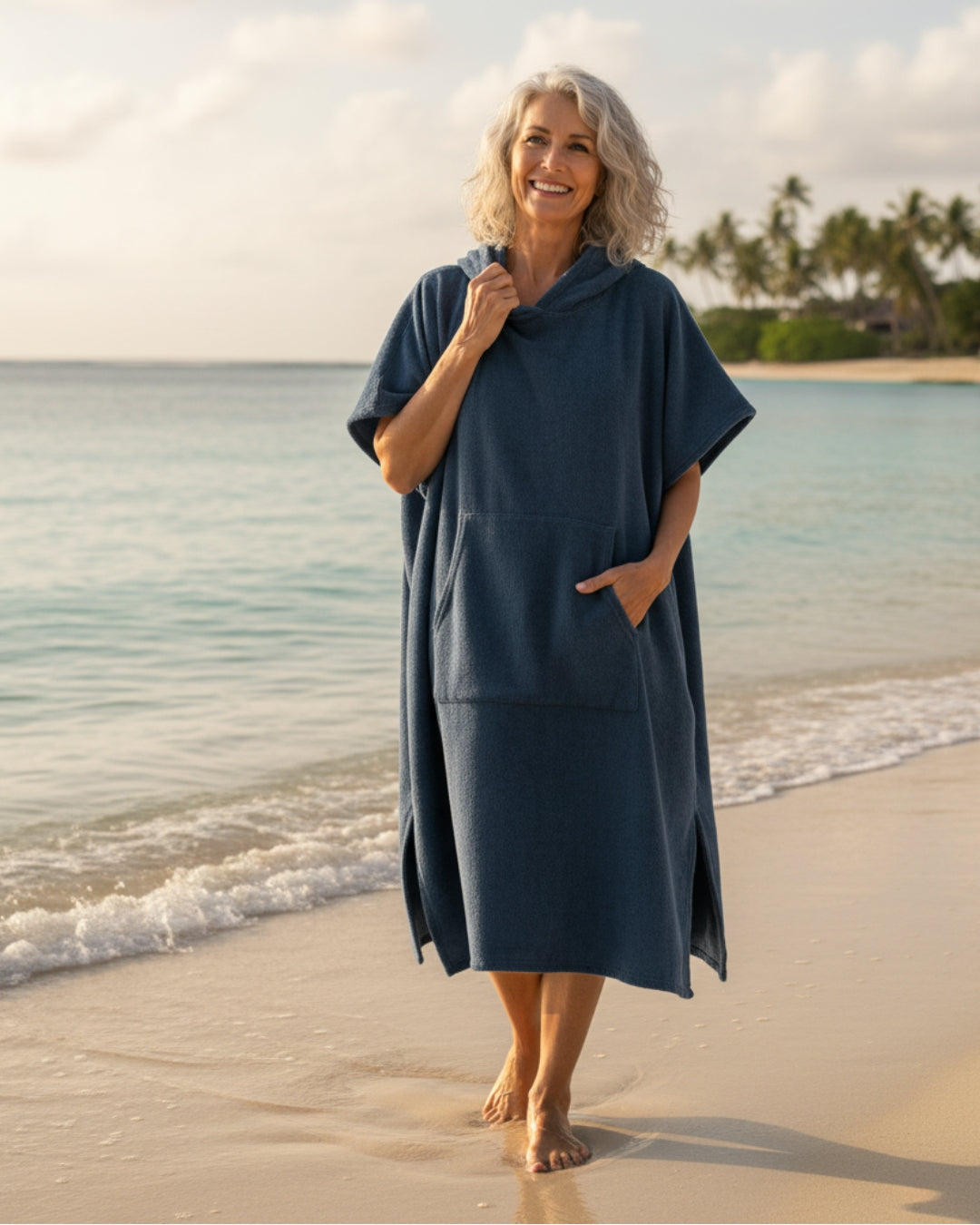Quick-Dry Beach Poncho Microfiber Changing Robe - Luxivelle