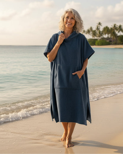 Quick-Dry Beach Poncho Microfiber Changing Robe - Luxivelle