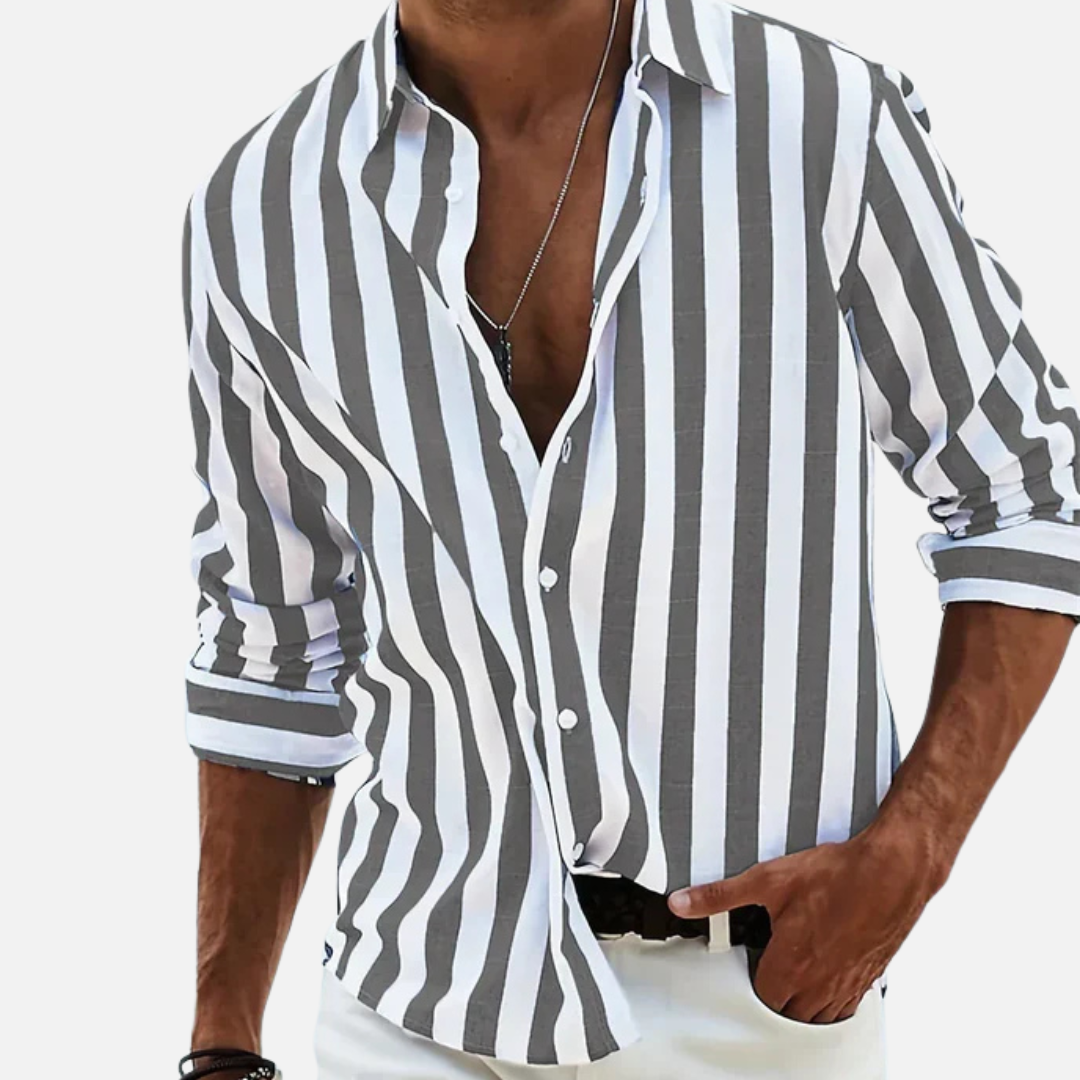 Men's Breathable Beach Striped Shirt