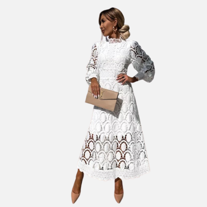 Women's Lace Midi Dress Elegant