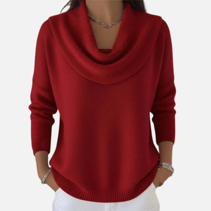 Women's Elegant Cowl Neck Knit Sweater