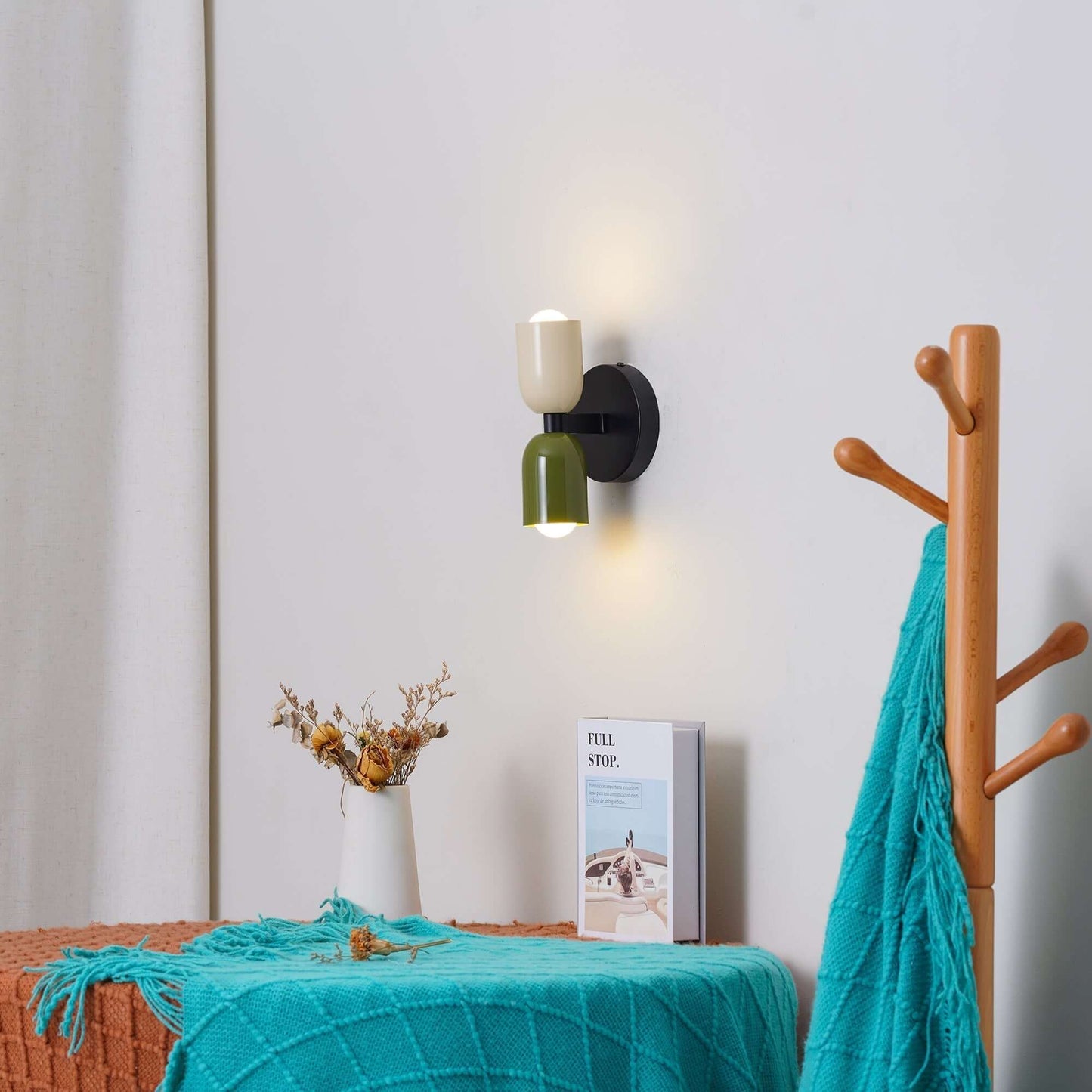 Dual Arm Brushed Steel Wall Lamp