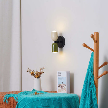 Dual Arm Brushed Steel Wall Lamp