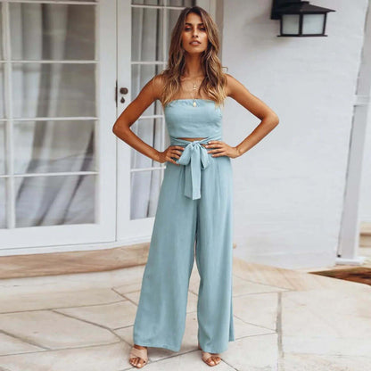 Sleeveless Summer Jumpsuit with Stretchy Waist