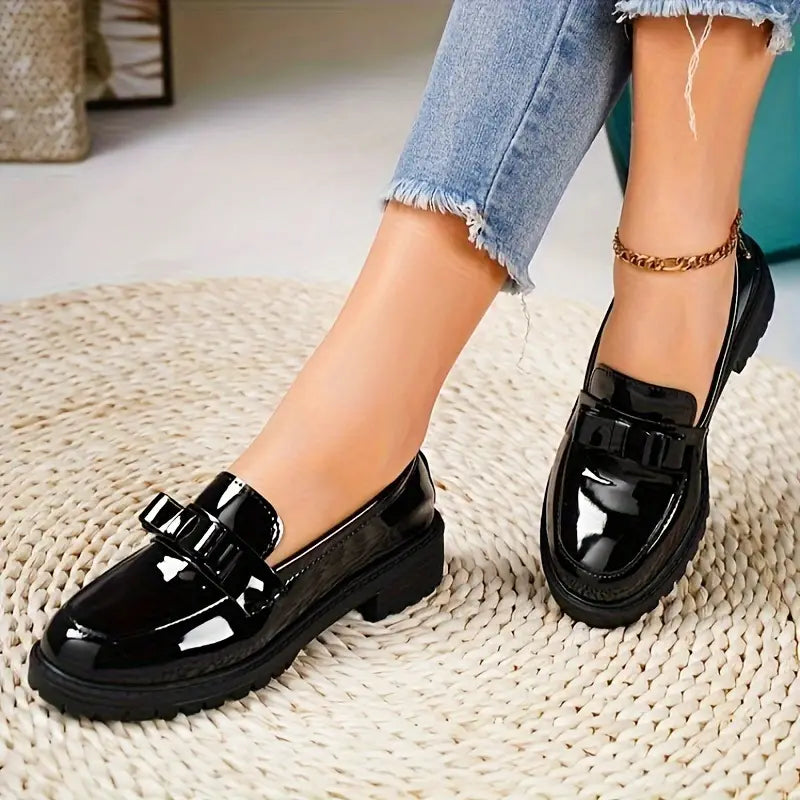 Ladies Comfortable Block Heel Slip On Shoes