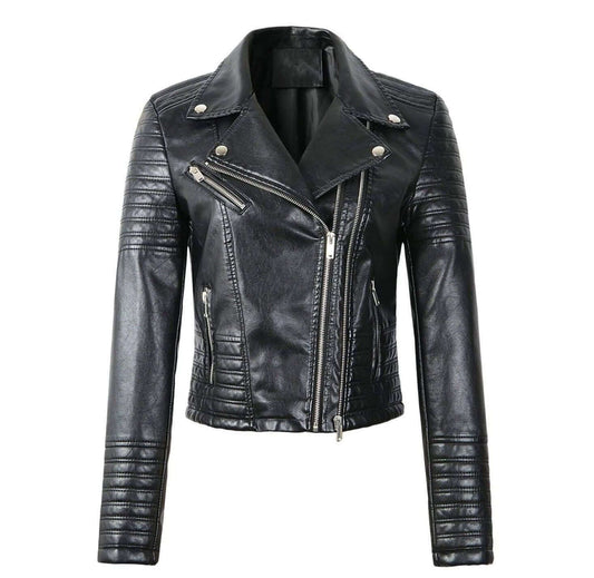 Vintage Style Leather Motorcycle Jacket - Luxivelle