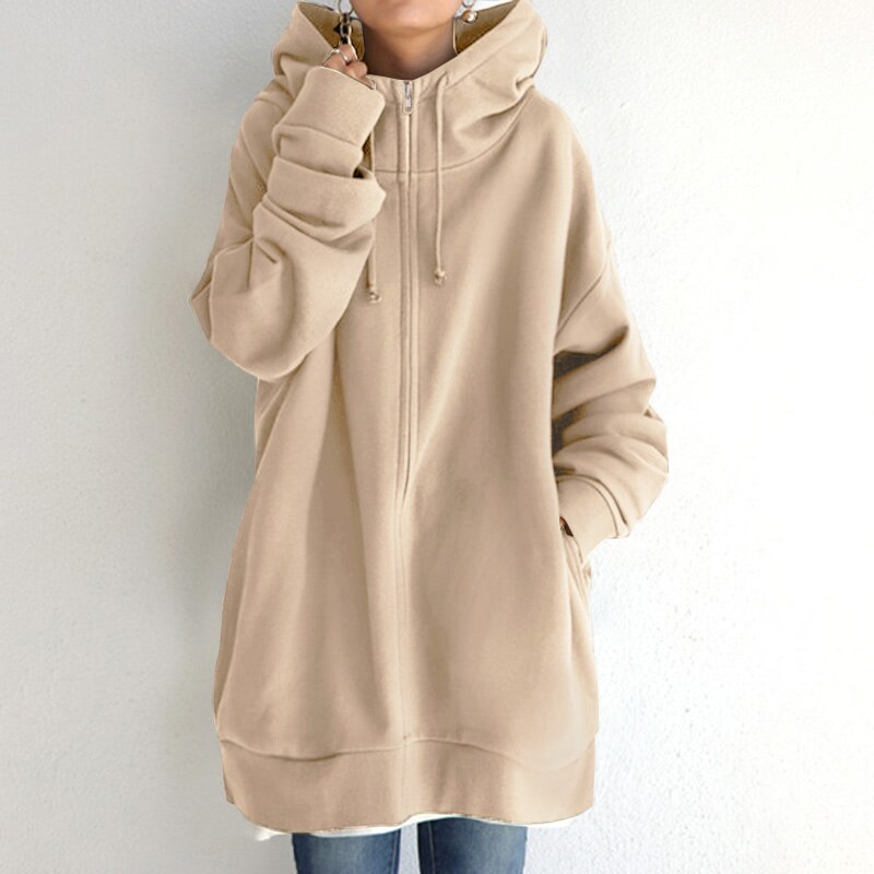 Large Warm Hooded Sweatshirt for Ladies