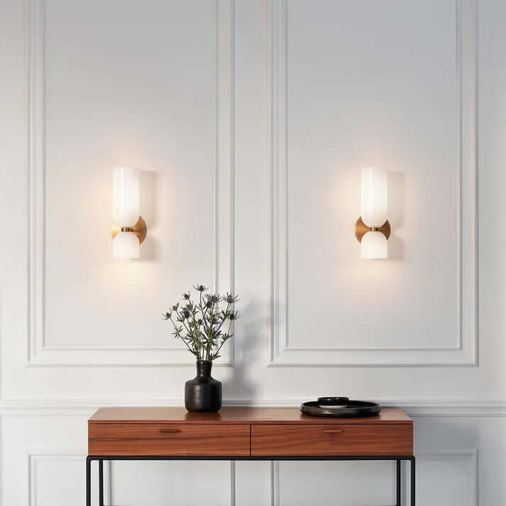 Stylish Double Glass LED Wall Light Fixture