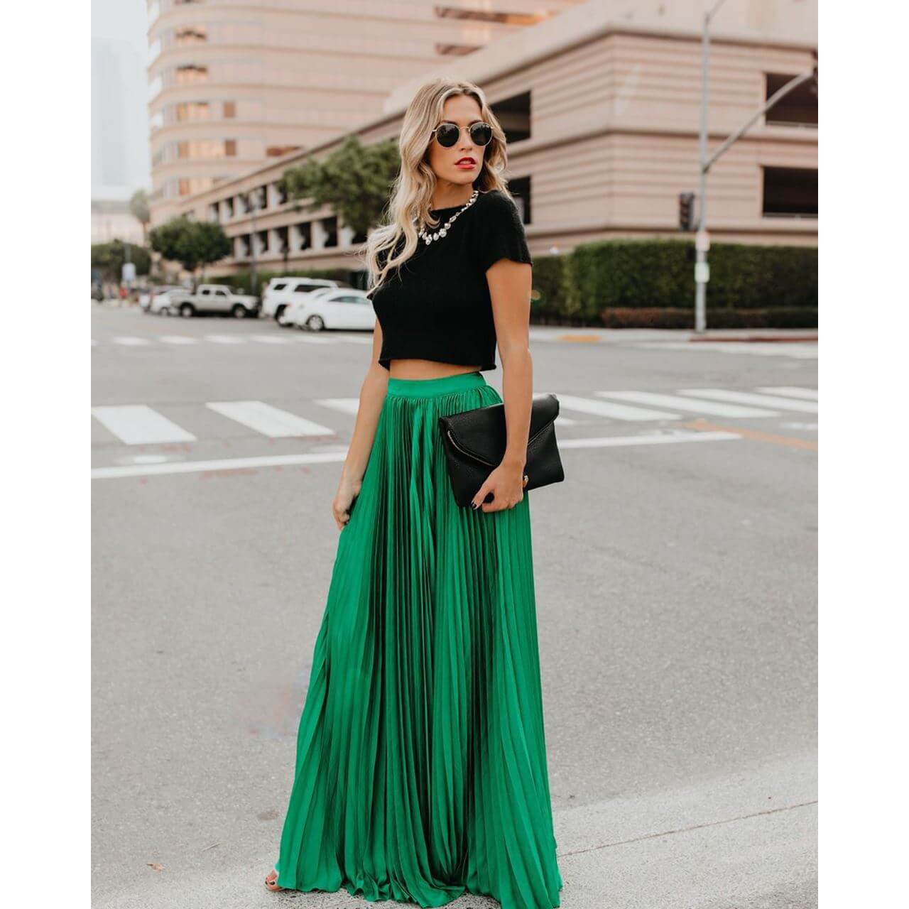 Flowy High Waisted Long Skirt