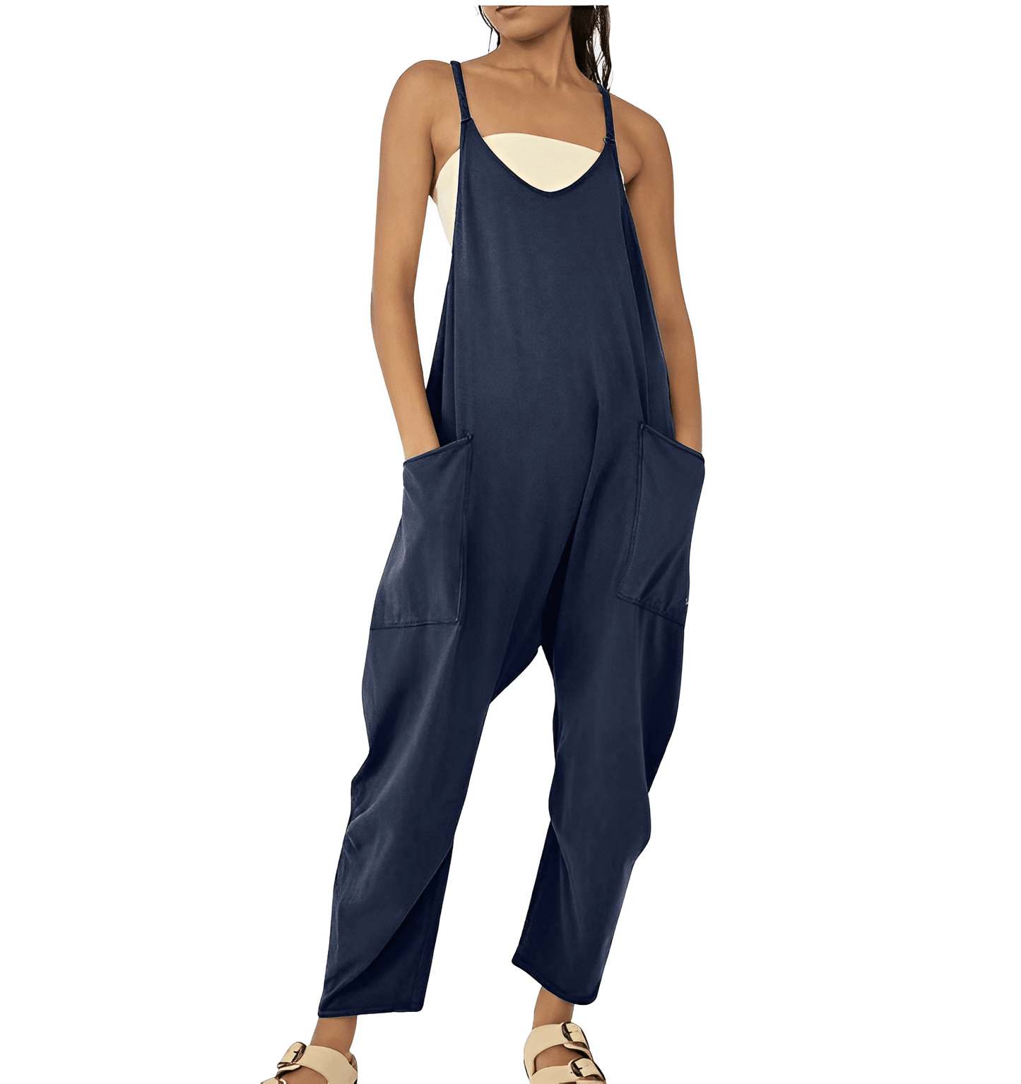 Summer Shorts Jumpsuit for Women with Pockets