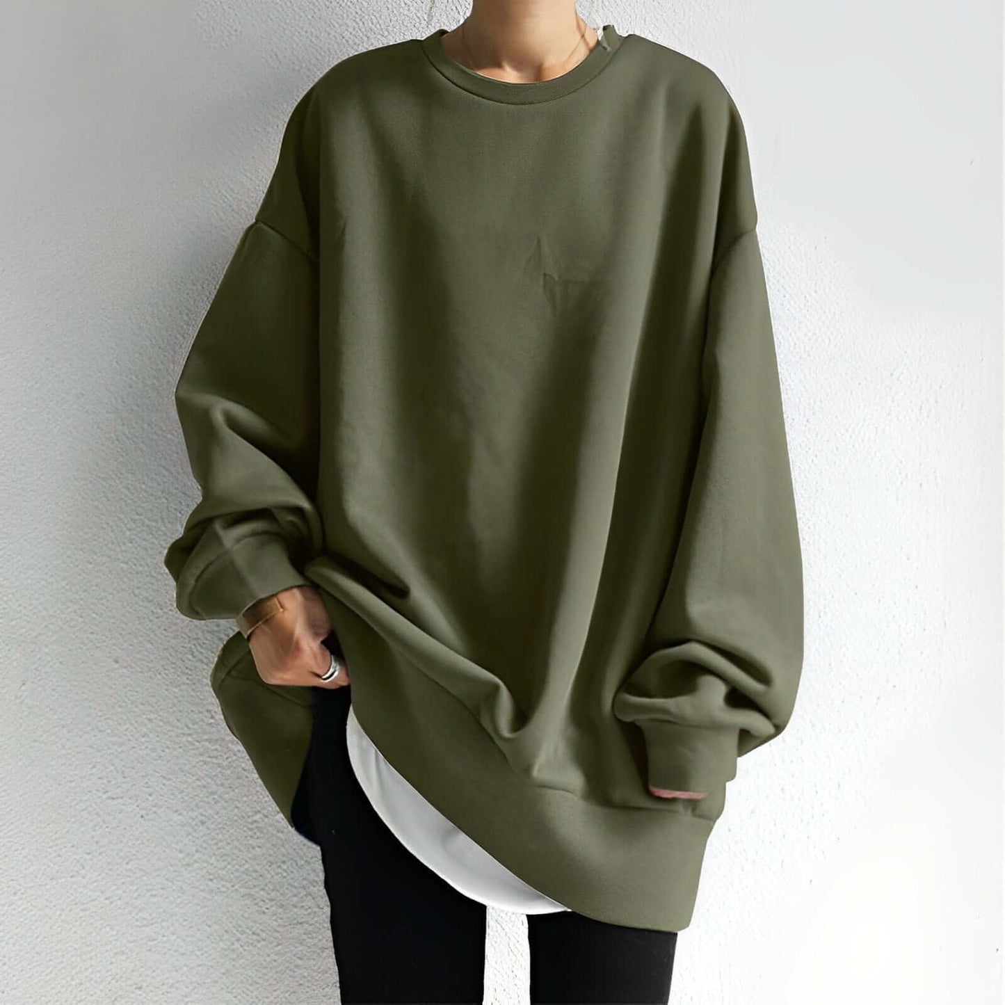 Comfy Women's Relaxed Fit Crew Neck Sweater
