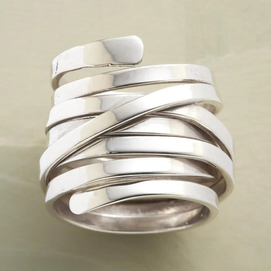 Vintage Chunky Sterling Silver Band - Luxivelle